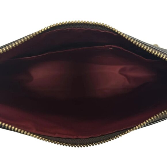 Auth COACH Signature C1649 Dark Brown Black Bordeaux PVC Leather - Shoulder Bag - Picture 7 of 8